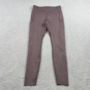 Nike Dri-FIT Power Epic Lux Women Mauve Perforated Leggings CN8041-298 Medium